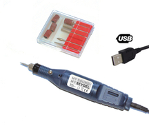 Rotary grinder with USB plug